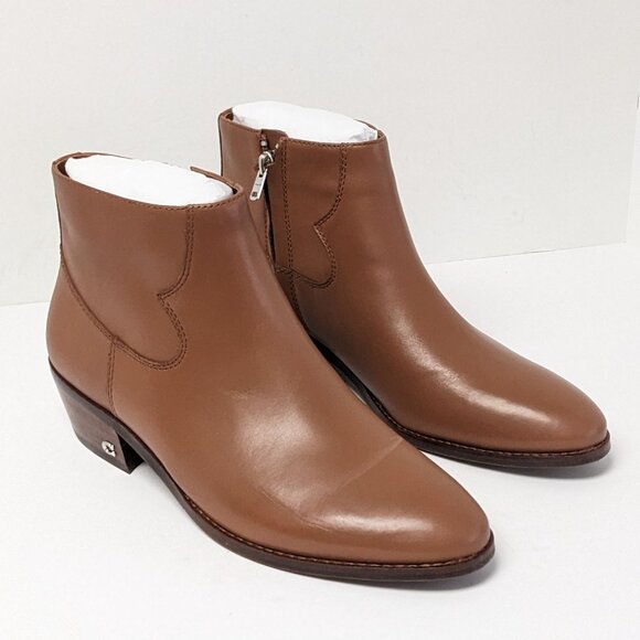 Coach Dannie Ankle Boots, Brown Saddle Leather, Women's 9 - Picture 1 of 9